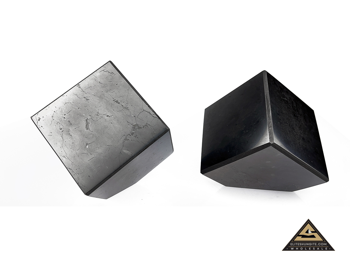 Cube 8 cm cut base by eliteshungite.com