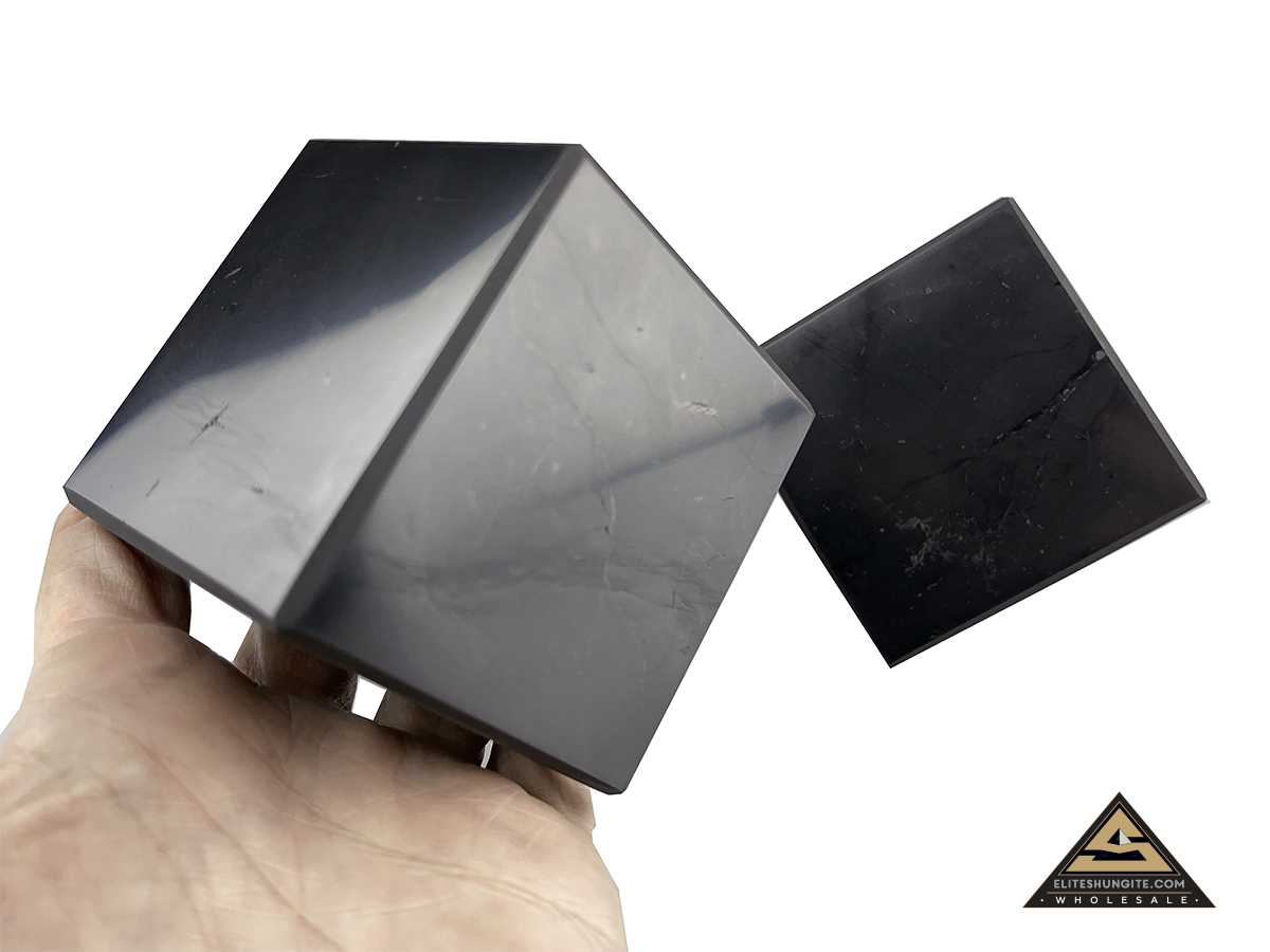 Cube 6 cm cut base by eliteshungite.com
