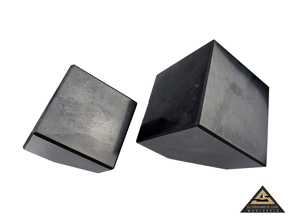 Cube 10 cm cut base by eliteshungite.com
