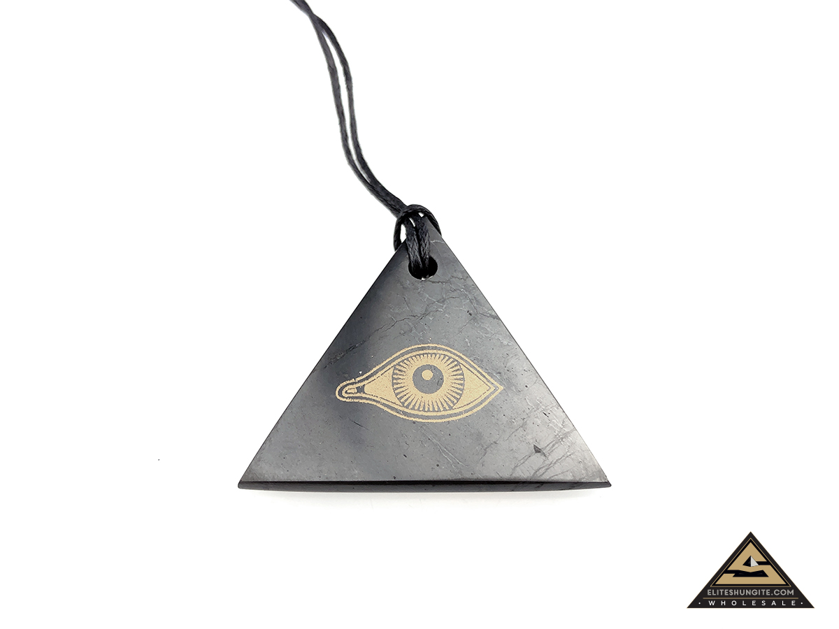Pendant triangle Horus eye silk print by eliteshungite.com