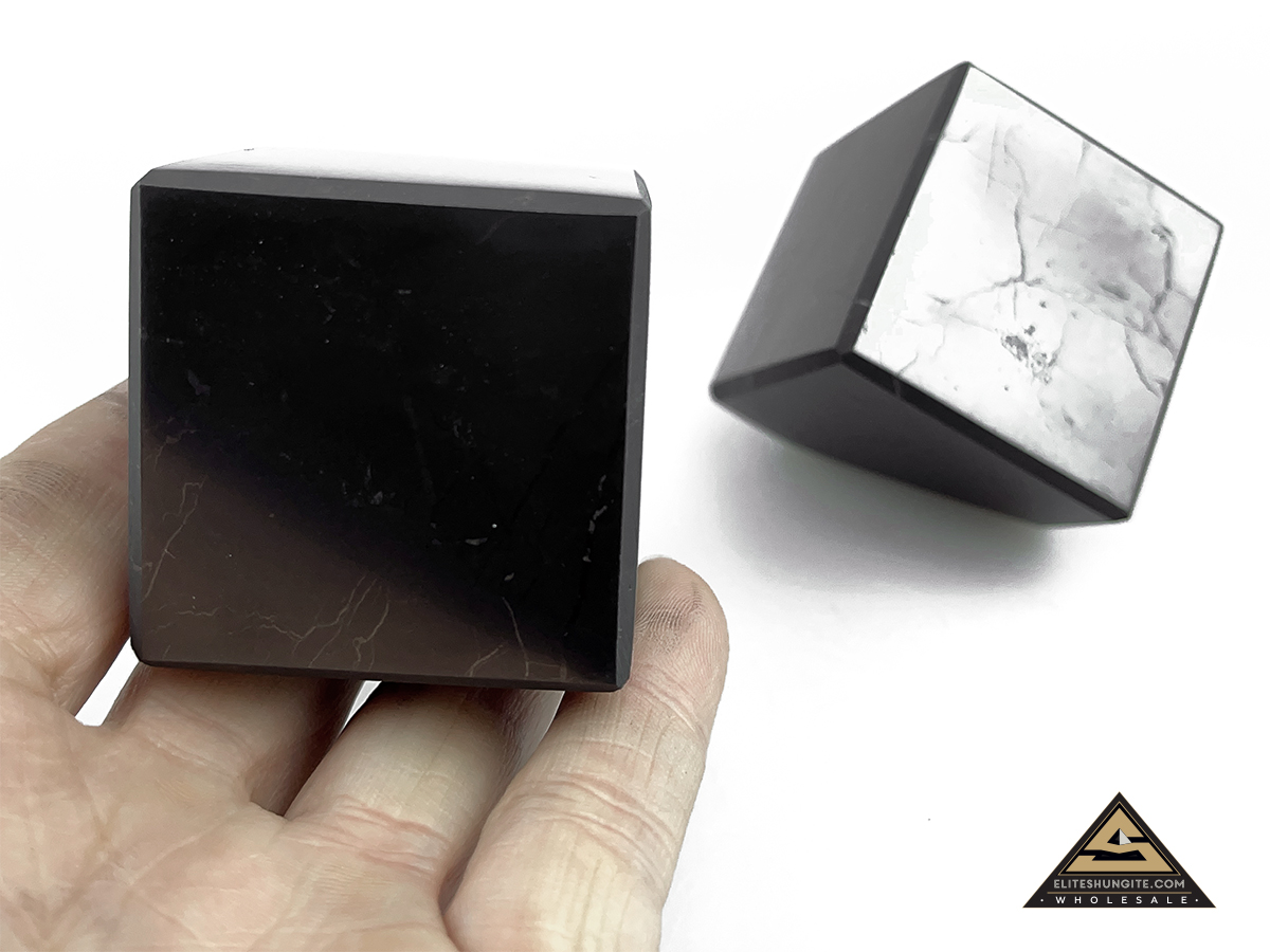Cube 4  cm cut base by eliteshungite.com